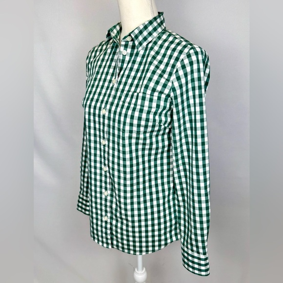 J. Crew Factory Button Up Shirt Long Sleeves Lightweight Green Gingham XS - Picture 5 of 9